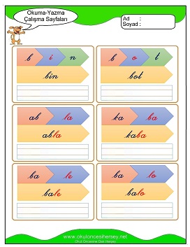 B sesi Çalışma Sayfaları